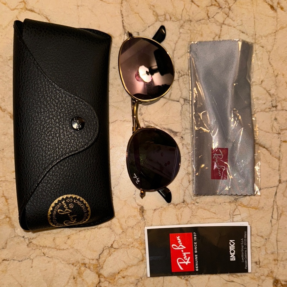 Ray-Ban Gold and Black Sunglasses